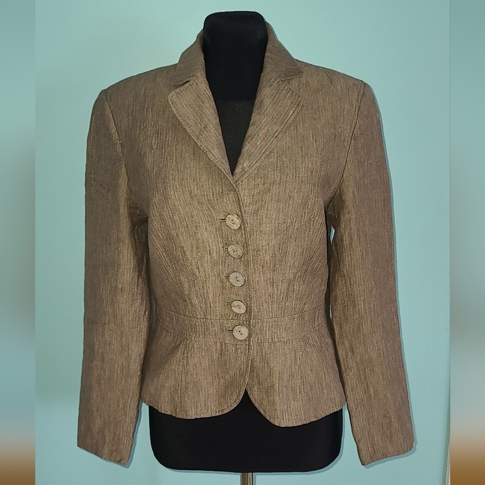 NEXT Linen fitted blazer UK 12L Or US 8 Y2K